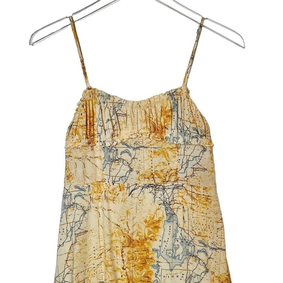 NEW Urban Outfitters By The Sea World Map Y2K Women’s Mini Slip Dress Sz S - Picture 3 of 14